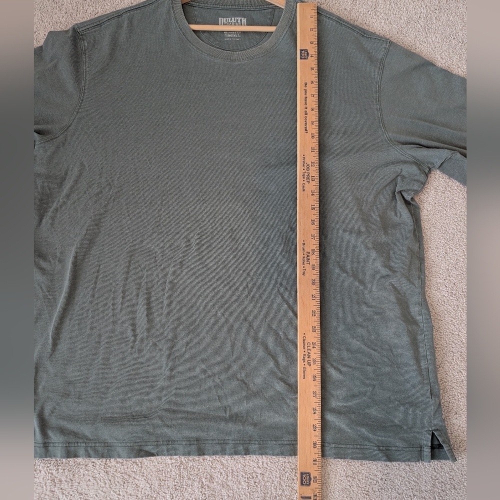 Duluth Trading Longtail T-Shirt Men's XXL Relaxed Fit Long Sleeve Gray Green - Picture 9 of 9